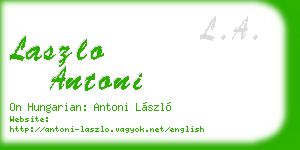 laszlo antoni business card