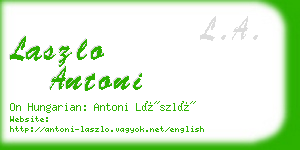 laszlo antoni business card